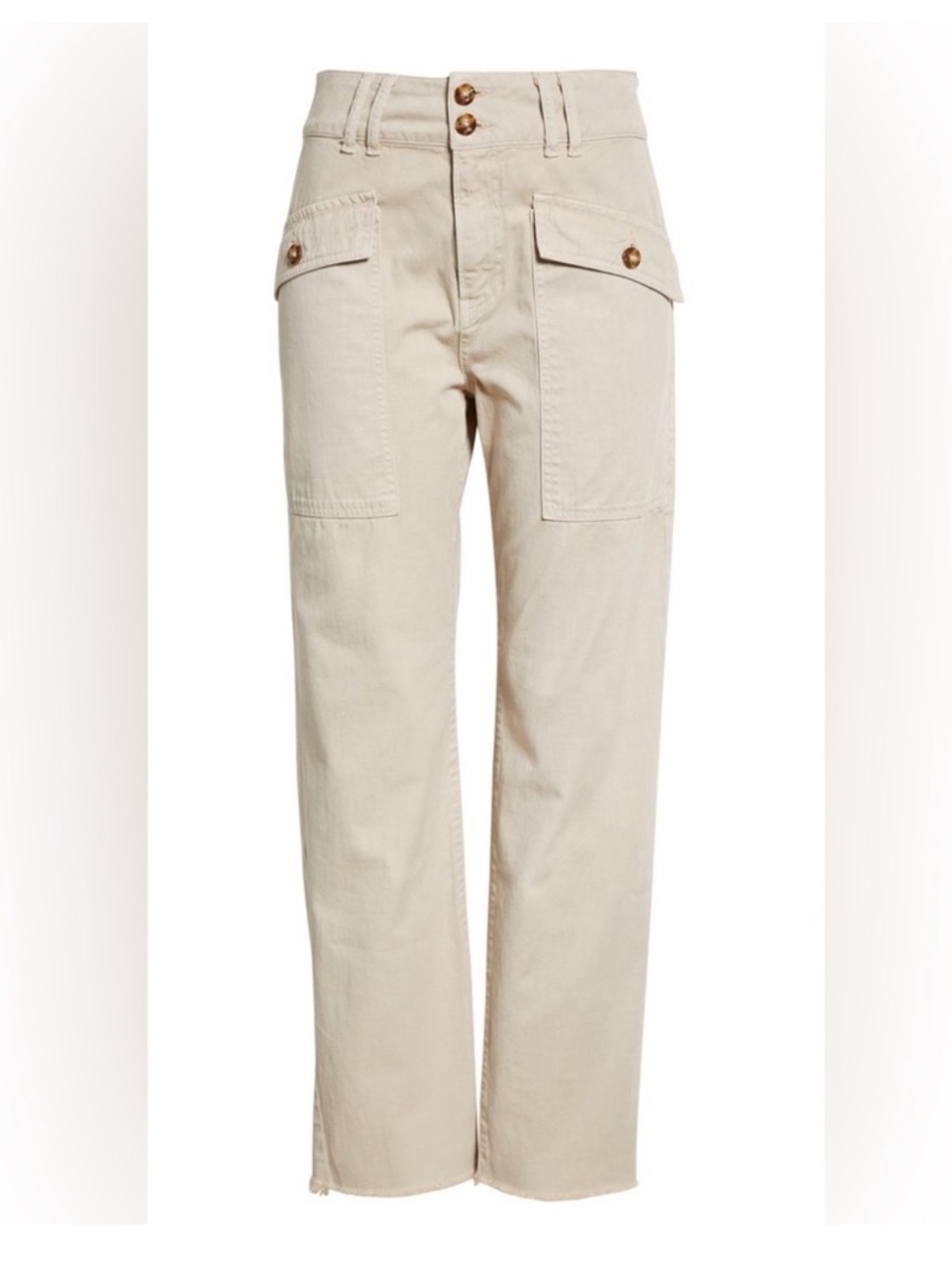 Veronica Beard Blake Classic Straight High Rise Cargo Pants Tan 100% Cotton -31